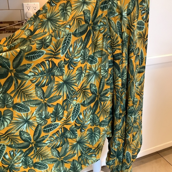 Chantique Hawaii Tropical Green and Yellow Jumpsuit One Size Beach - Picture 2 of 4